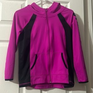 girls gymnast jacket, Justice active, magenta/black